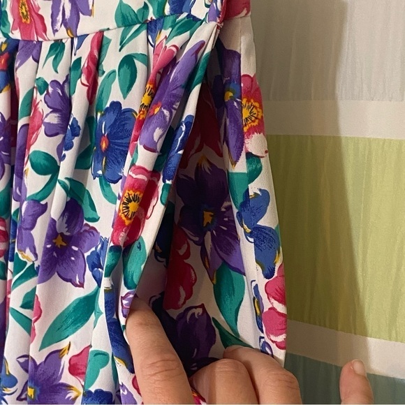 Talbots 80’s Vintage Floral Skirt Sz Large or 12 - Picture 6 of 8